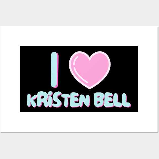 I Love Kristen Bell (Kawaii) Wall Art by Itsheartshop